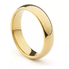 Aliança Avulsa Banhada Ouro 18k + Tungstênio Tradicional 6mm