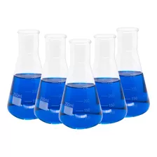 Erlenmeyer Graduado Boca Estreita Vidro 250ml (5 Unidades)