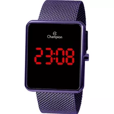 Relógio Champion Feminino Digital Led Quadrado Roxo Ch400800