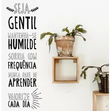 Adesivo De Parede Decorativo Para Sala Frase Seja Gentil 