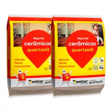 Rejunte Cerâmicas Flexível Quartzolit 5kg - Kit C/2un