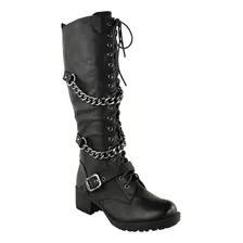 Botas Gotica Punk Rock Metal Combat 35 Al 41 Cuero Original