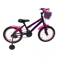 Bicicleta Aro 16 Feminina Violeta E Rosa