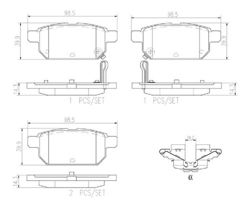 Balatas Traseras Suzuki Vitara Turbo 2017 - 2018 Brembo Foto 2