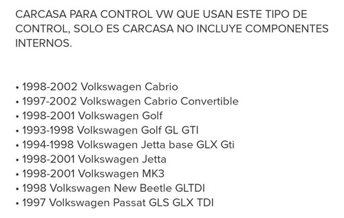 Carcasa Control Volkswagen Beetle Golf Cabrio Passat Gls Mk3 Foto 3