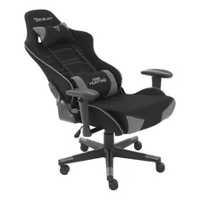 Silla Gamer De Tela Ocelot/negro Con Gris/base Reforzada /v Color Gris Material Del Tapizado Cuero Sintético