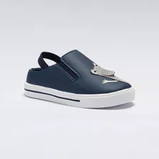 Tênis Mule Infantil Menino Crocodilo Azul Marinho