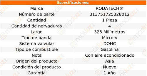 (1) Banda Accesorios Micro-v Accent 1.5l 4 Cil C/aa 96 Foto 2