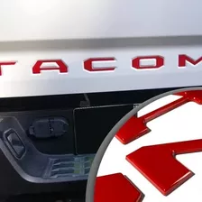 Letras Emblema Rojo Tacoma 3d Tapa Batea Caja 2023 2020 2018