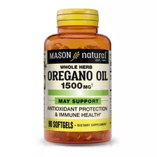 Mason Natural | Aceite De Oregano Oil | 1500mg | 90 Softgels