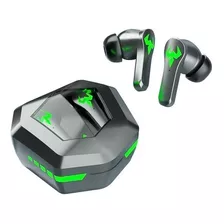 Audífonos Bluetooth Inalámbricos In-ear Gamer Occiam N35 Negro Con Luz Verde Led In Ears Bass Occiam