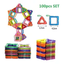 100pcs Blocos De Construção Magnéticos Brinquedos Educativos