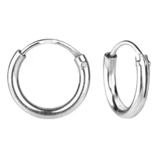 Brinco Par Argola Lisa Articulada 8mm Masculino Prata Pura