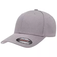 Flexfit Gorra Ajustada De Sarga De Algodón Para Hombre, Gri