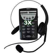 Kit C/3 Fone Operador Headset Telemarketing Muhs30 -multitoc