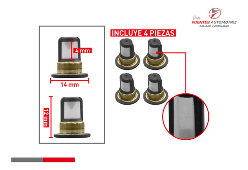 Kit Para Inyector Nissan Tiida Ligas Microfiltros (4 Juegos) Foto 5