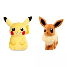 Pokemon Eevee + Pokemon Pikachu Pelucia Boneco