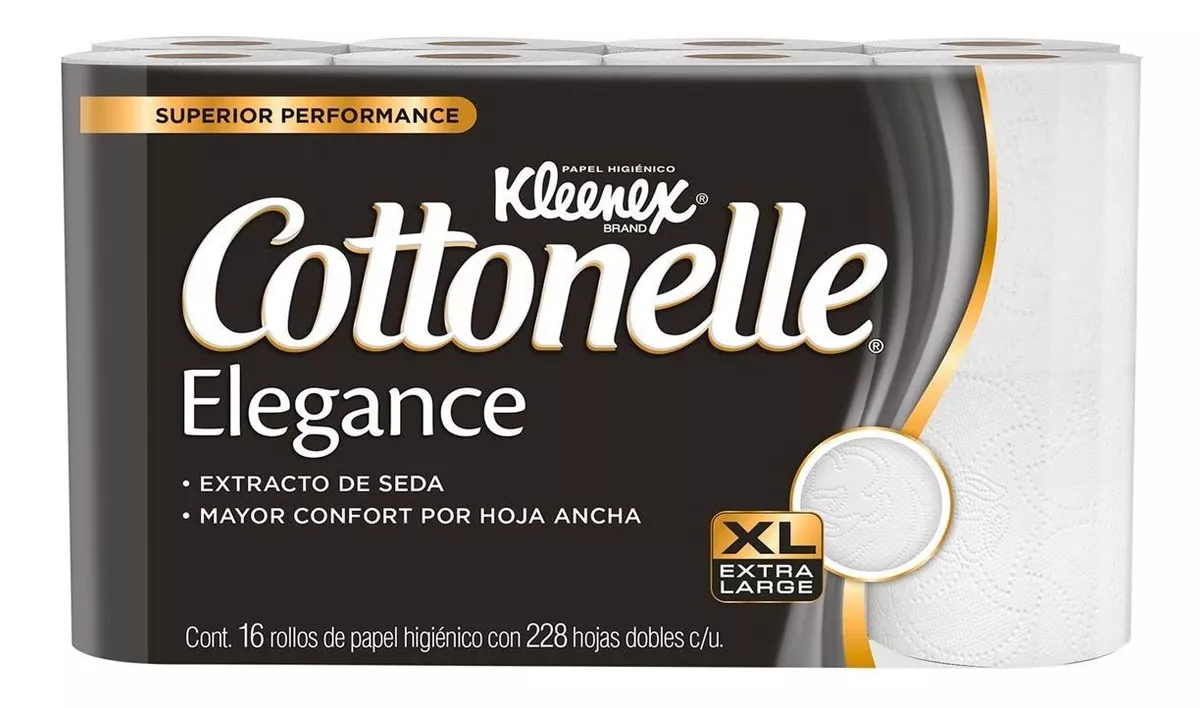 Papel Higiénico Kleenex Cottonelle Elegance 16 Rollos