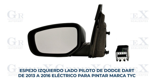 Espejo Dart 2013-2014-2015-2016 Electrico P/pintar Ore Foto 2