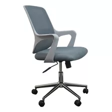 Silla De Escritorio Oficina Semi Ejecutiva Gris Diseño Curvo