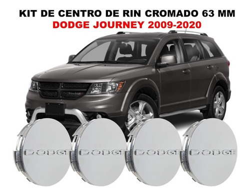 Kit 4 Centros De Rin Dodge Journey 2009-2020 Cromado 63 Mm Foto 2