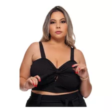 Laço Estampado Cropped Plus Size Feminina Varias Cores