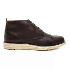 Bota Casual Masculina Coturno Em Couro Legitimo Café