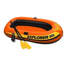  Bote Gomon Intex Explorer 300 + Remos + Inflador 2,11x1,17m