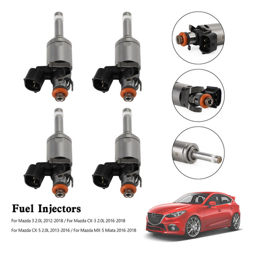 Inyector De Combustible 4x For Mazda 3 Cx-3 Cx-5 Mx-5 Miata Foto 3