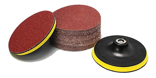 Lija + Base Velcro 125mm 100 Uni Redonda Roto Orbital Discos