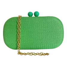 Bolsa De Festa Clutch Oval Palha