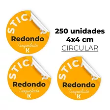 Sticker Personalizado Adhesivo 250 Unid De 4cm 