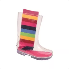 Galocha Infantil Transparente Bota Luelua + Meias Coloridas