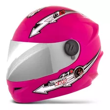 Capacete Crianças Protork Liberty 4 Kids Vis. Cromada Tam 54 Cor Rosa