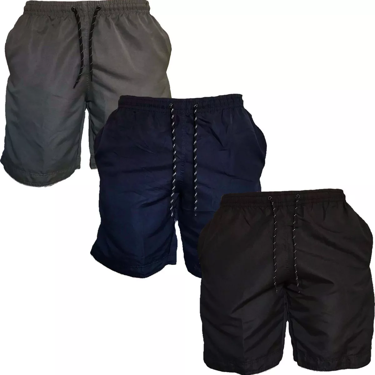 Kit 03 Shorts Tactel Masculino Com 3 Bolsos Treino Academia