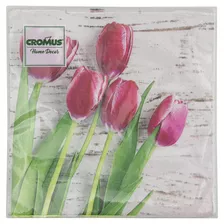 Guardanapo De Papel Folha Simples Tulipas Cromus Home Decor 33cm X 33cm Pacote 20 Unidades