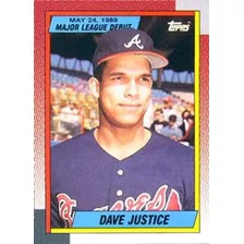 1990 Topps 1989 Debut Baseball 65 David Justice Atlanta Brav