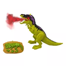 Dinossauro Rex Com Controle Remoto Anda Solta Fumaça Som Luz
