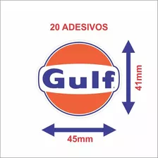 Kit 20 Adesivos Logo Gulf Para Carro C/ 45mm - 4,5cm Cor Colorido
