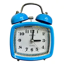 Reloj Despertador Con Campanilla Ewtto Cuadrado Ew-2837