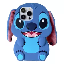 Funda Stitch Lilo Orejas De Peluche 3d Uso Rudo Para iPhone 