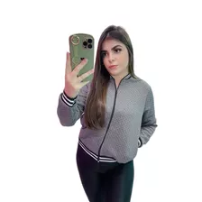 Jaqueta Manga Longa Bomber Blusa Feminina Com Ziper Promoção