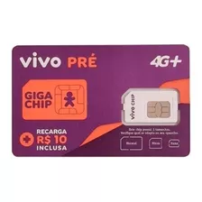 Chip Vivo Pré Pago 4g+ R$ 10 Recarga Inclusa