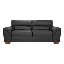 Sillon Sofa Living 3 Cuerpos 100% Cuero Patas De Madera