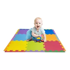 Kit 10 Tapete Tatame Piso Eva Bebe 50x50x1cm + 20 Bordas