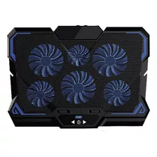 Ventilador Notebook Gamer Reptilex De 6 Aspas Pro Rx0025 Color Negro