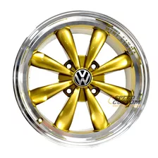 Rines 15x6.5 Barrenacion 4/130 Para Vocho Vw Logo Gold