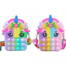 Mini Cartera, Bolso Pop It Para Niña Unicornio 