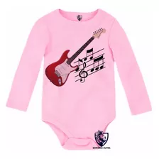 Body Bebê Baby Roupa Nenê Guitarra Musica Rock Instrumento