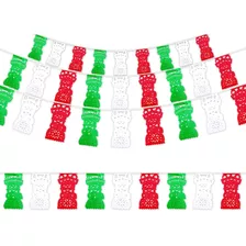 Tira De Papel Picado En Plastico Tricolor Marias, Paq 10 